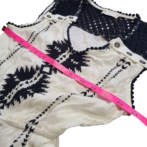 Altar’d State Aztec Embroidered Boho Romper Womens Medium Festival - Picture 6 of 11
